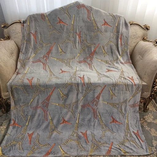 پتو شب نمایی یک نفره طرح برج ایفل 200 در 160